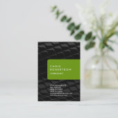 Chubby Vertical Grey Pattern Green Visitekaartje (Staand voorkant)