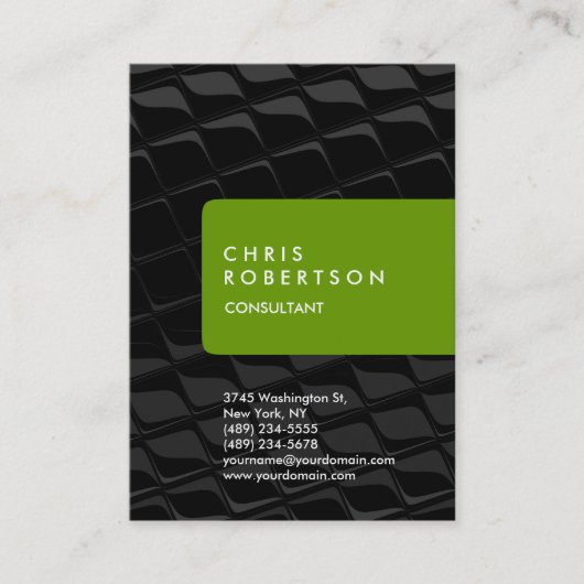 Chubby Vertical Grey Pattern Green Visitekaartje (Voorkant)