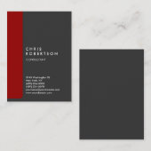 Chubby Vertical Grey Rouge Carte de visite tendanc (Devant / Derrière)