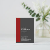 Chubby Vertical Grey Rouge Carte de visite tendanc (Debout devant)