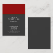 Chubby Vertical Red Gray Trendy Visitekaartje (Voorkant / Achterkant)