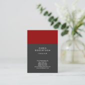 Chubby Vertical Red Grey Carte de visite tendance (Debout devant)