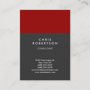 Chubby Vertical Red Grey Carte de visite tendance