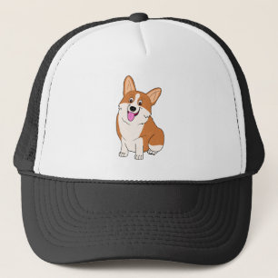 Chubby Welsh Corgi Cartoon Trucker Pet