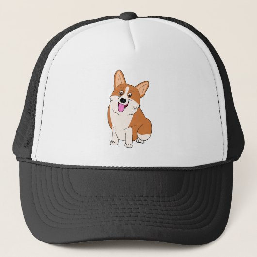 Chubby Welsh Corgi Cartoon Trucker Pet (Voorkant)