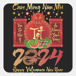 Chuc Mung Nam Moi Gelukkig Vietnamees Nieuwjaar 20 Vierkante Sticker