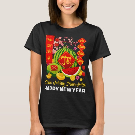 Chuc Mung Nam Moi Happy Lunar New Year Vietnamese T-shirt (Voorkant)