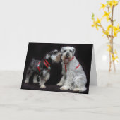 Chuchotement de Schnauzers de la carte de voeux (Fleur jaune)