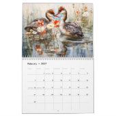 Chuchotements de l'étang – Calendrier aquarelle de (Feb 2027)