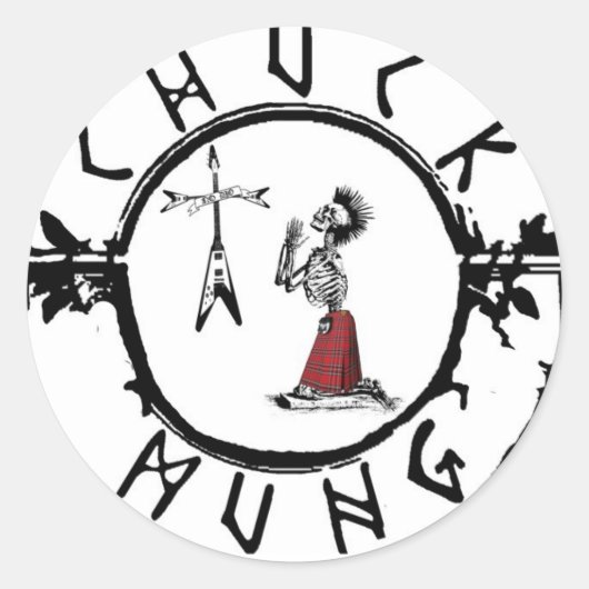 Chuck Mung Ronde Sticker (Voorkant)