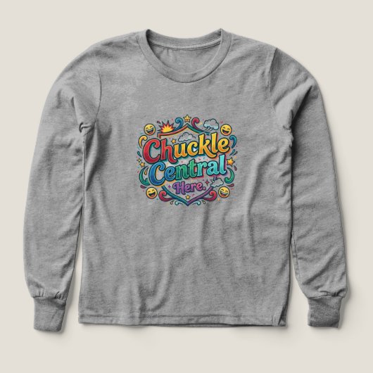 Chuckle Central Here – T-Shirt Graphique Amusant e (Motif recto)