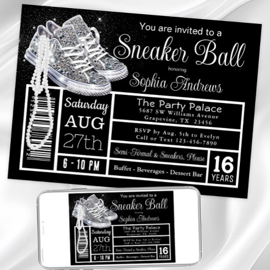 Chucks Parels Diamond Sneaker Ball Verjaardagsfees Kaart