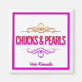 Chucks & Pearls stemmen op Kamala Magneet (Voorkant)