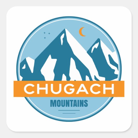 Chugach Mountains Alaska Vierkante Sticker (Voorkant)