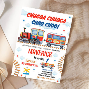 Chugga Cho Trein Jongens Verjaardagsuitnodiging Ki Kaart