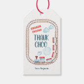 Chugga Choo Boy  Train Red Blue Birthday Cadeaulabel (Voorkant)