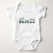 Chugga Choo Choo in het blauw Romper (Voorkant)