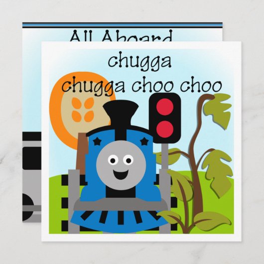Chugga Choo Choo Train Invitations Kaart (Voorkant / Achterkant)