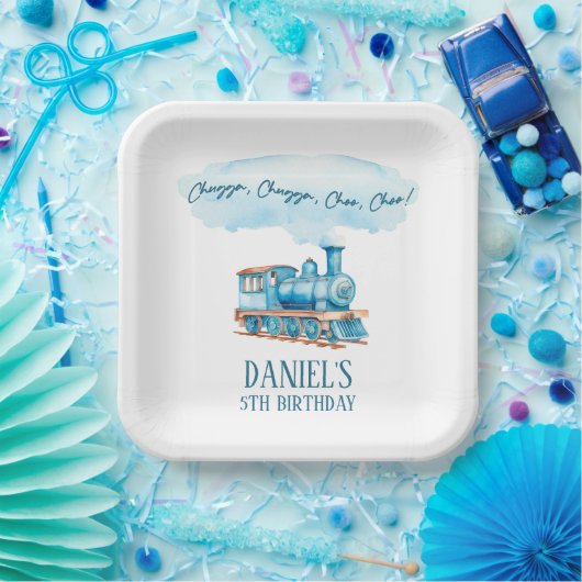 Chugga Choo Choo  Trein Verjaardagsfeest Papieren Bordje (Feest)