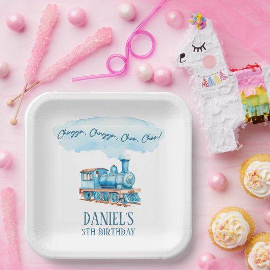 Chugga Choo Choo  Trein Verjaardagsfeest Papieren Bordje (Feest)