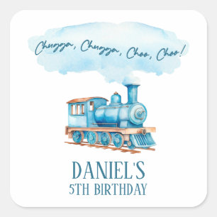 Chugga Choo Choo Trein Verjaardagsfeest Vierkante Sticker