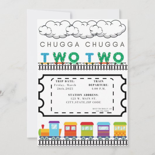 Chugga Chugga Cho Cho Invitation Anniversaire (Devant)