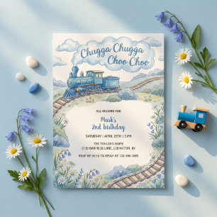 Chugga Chugga Choo Choo Blauwe Trein Jongens Verja Kaart