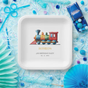 Chugga Chugga Choo Choo Train 2e Verjaardag Papieren Bordje