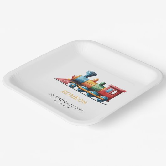 Chugga Chugga Choo Choo Train 2e Verjaardag Papieren Bordje (Gebogen)