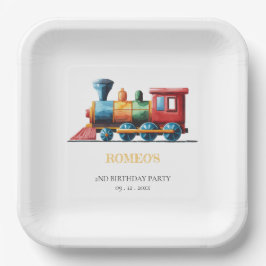 Chugga Chugga Choo Choo  Train 2e Verjaardag Papieren Bordje