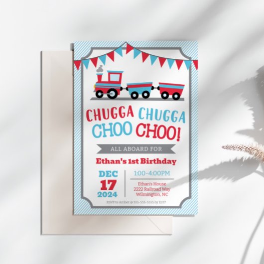 Chugga Chugga Choo Choo Uitnodiging voor verjaarda