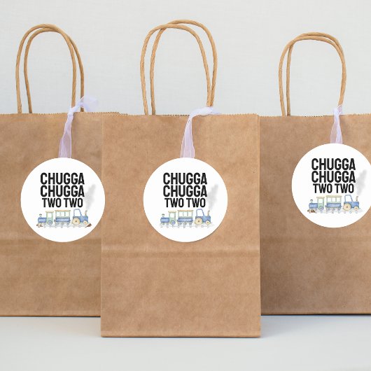 Chugga Chugga Deux | Anniversaire | Stickers Favor