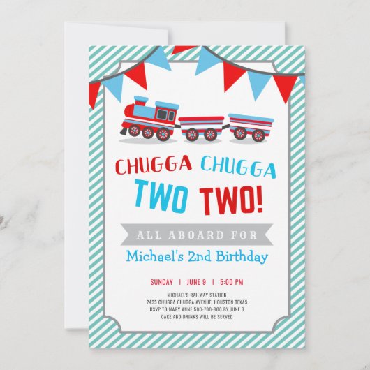 Chugga chugga deux invitation d'anniversaire de de (Devant)