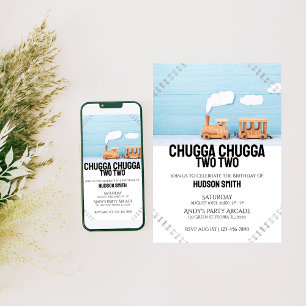 Chugga Chugga Deux   Invitation photo Anniversaire