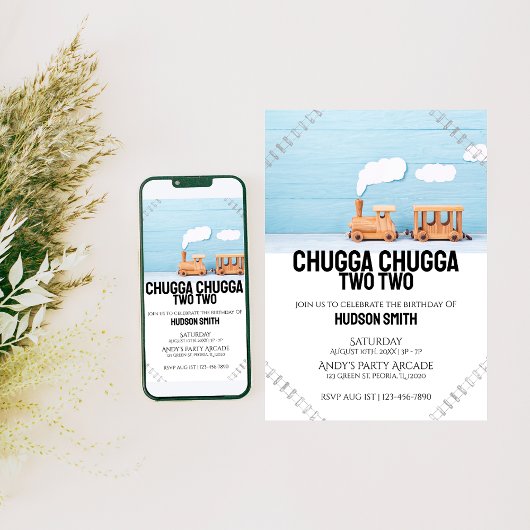 Chugga Chugga Deux | Invitation photo Anniversaire