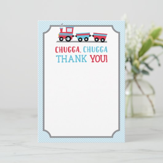 Chugga Chugga Trein Party Dank u kaart (Staand voorkant)
