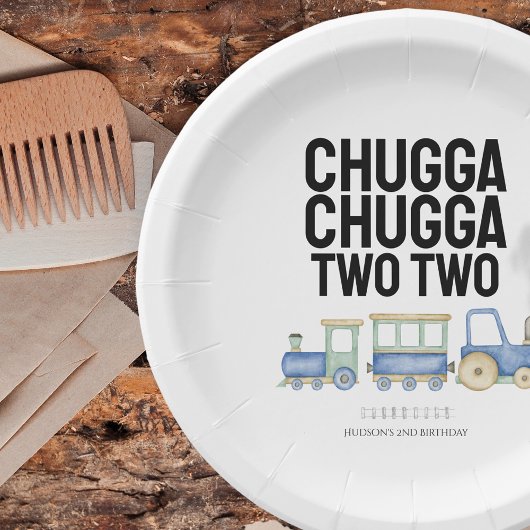 Chugga Chugga Twee | 2e verjaardag | Papieren Bord