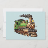 Chugga Chugga Twee Groene Trein Verjaardagsfeest Kaart (Achterkant)