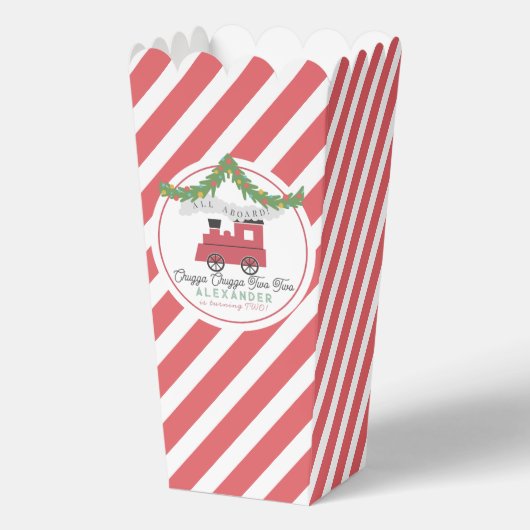 Chugga Chugga Twee Twee Kerstmis Trein 2e Verjaard Bedankdoosjes (Voorkant)