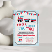 Chugga Chugga Twee Twee Twee 2e Verjaardag Uitnodi