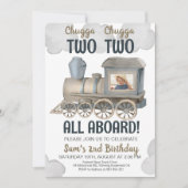 Chugga Chugga Twee Twee Twee 2e Verjaardag Uitnodi Kaart (Voorkant)