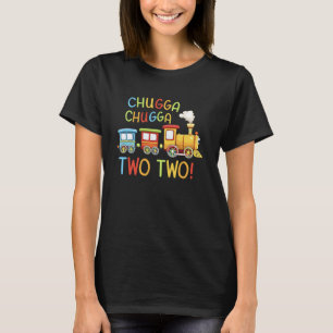 chugga chugga two two 2de verjaardag jongens 2 jaa t-shirt