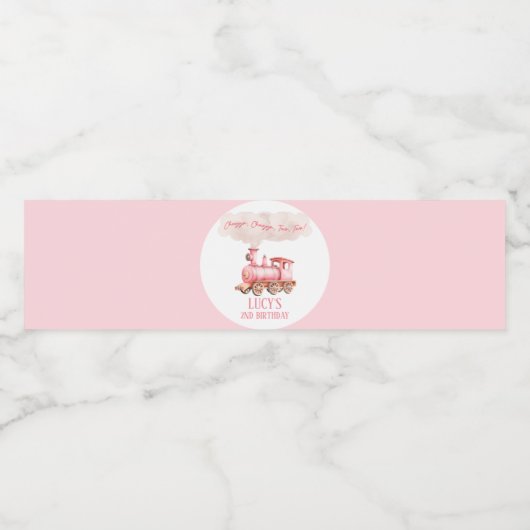 Chugga Twee Choo Choo Trein 2e verjaardagsfeestje Waterfles Etiket (Enkel label)