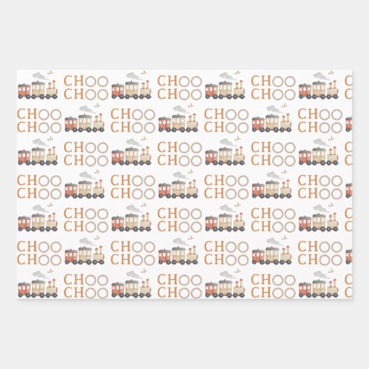 Chugga twee trein tweede verjaardag inpakpapier vel (Voorkant 3)