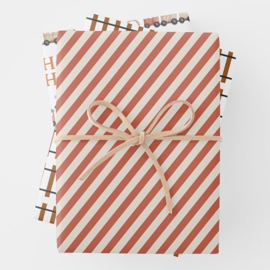 Chugga twee trein tweede verjaardag inpakpapier vel (In situ)