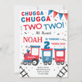 Chugga Two Two Trein 2e Verjaardagsuitnodiging Kaart (Voorkant)