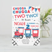Chugga Two Two Trein 2e Verjaardagsuitnodiging Kaart (Staand voorkant)