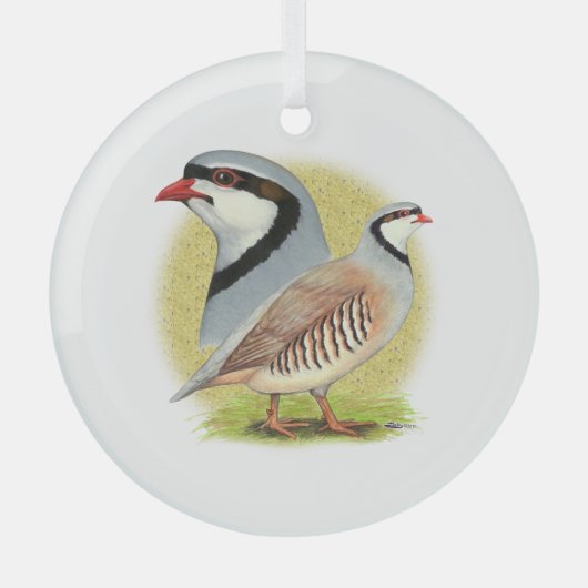 Chukar Partridge Combo Glas Ornament (Voorkant)