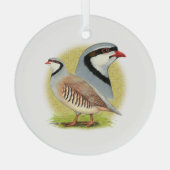 Chukar Partridge Combo Glas Ornament (Achterkant)