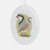 Chukar Partridge Combo Glas Ornament (Voorkant links)
